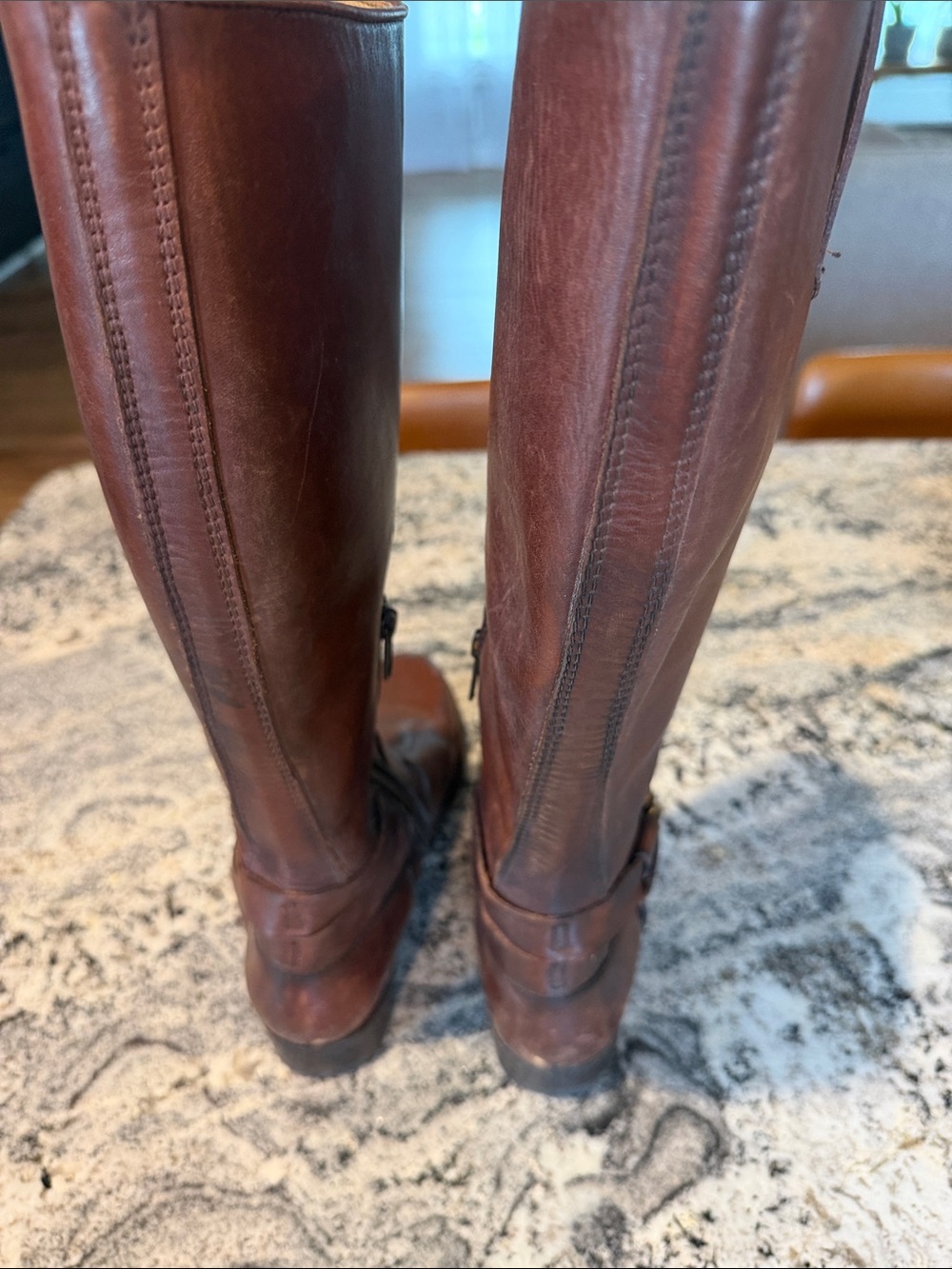 Frye 5.5 Tall Brown Leather Riding Boots - Picture 4 of 7